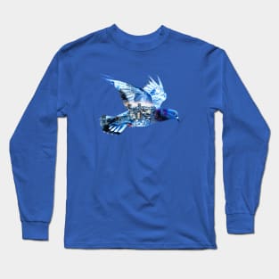 Pigeon with night city inside Long Sleeve T-Shirt